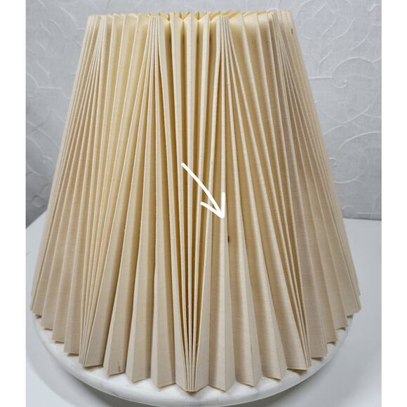 Vintage Stiffel Inverted Pinch Pleat Lamp Shade 11" Cream Fabric Accordion Retro - Picture 8 of 16